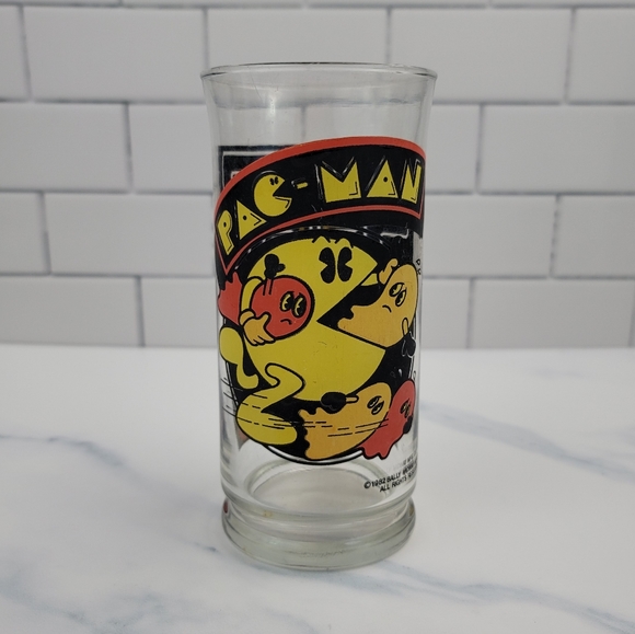 Vtg PAC-MAN Glass Tumbler 1982 Bally Midway - Picture 1 of 16